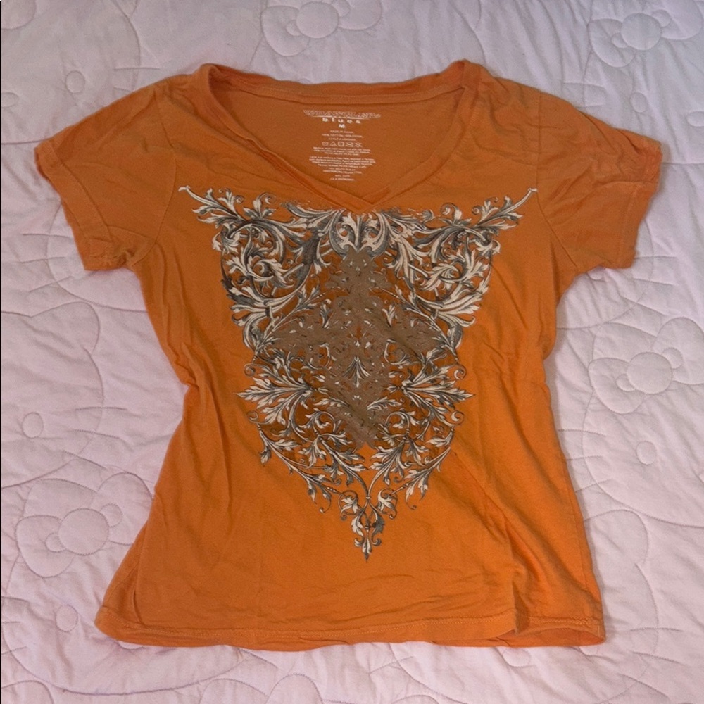 Wrangler Orange Graphic Short Sleeve Tee